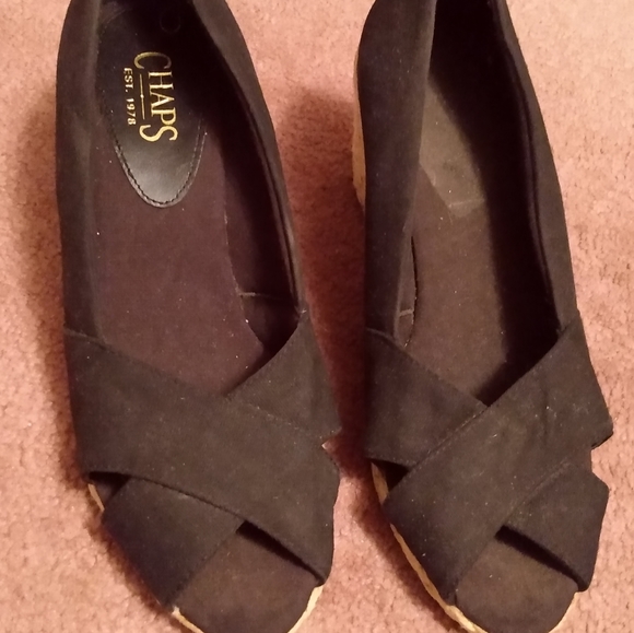 Black open toe espadrilles - Picture 2 of 5